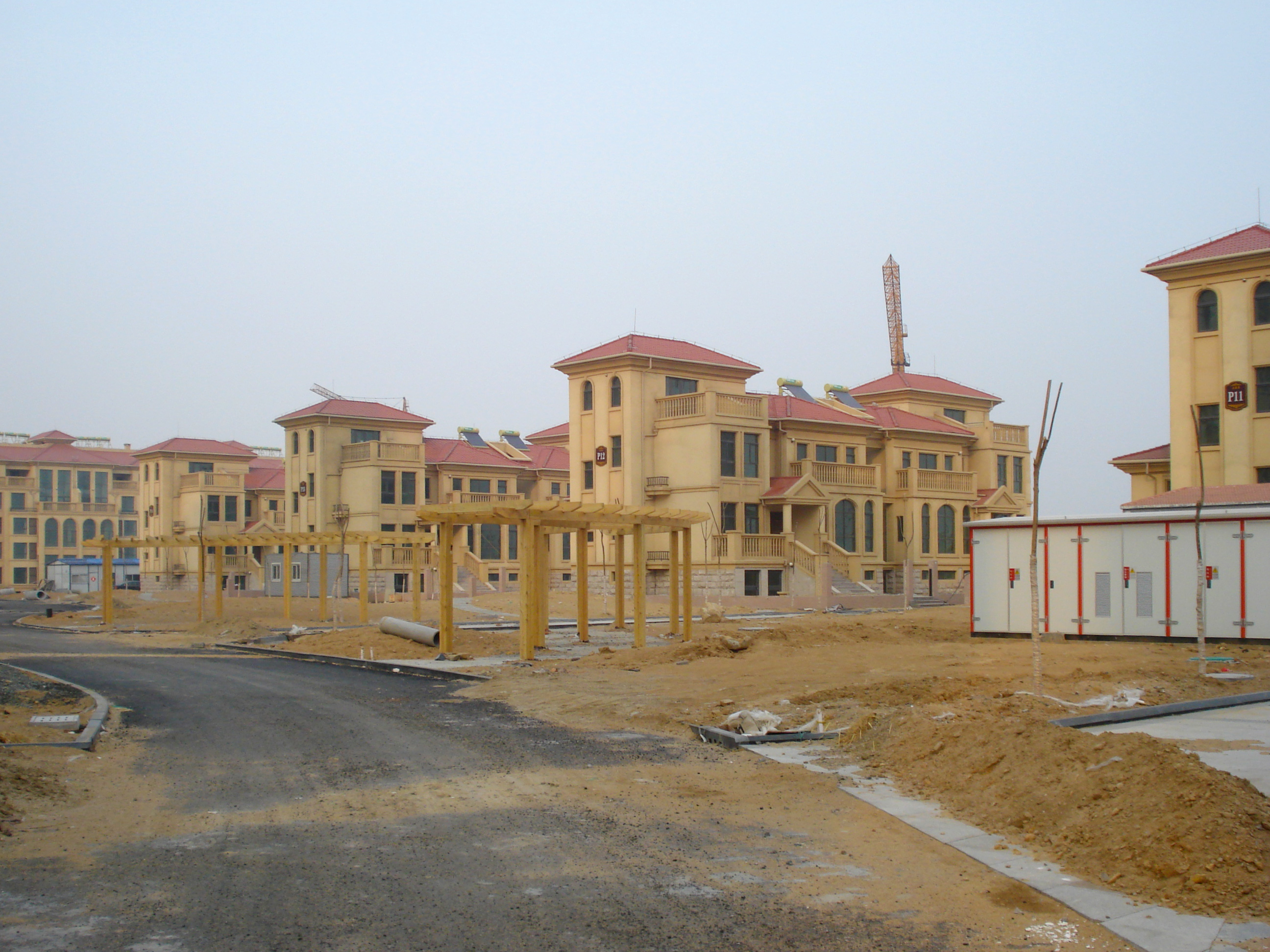 Neubaugebiet außerhalb von Weifang, China.