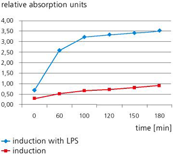 Induktion des LPS-Testsystems mit 100 ng/ml LPS.