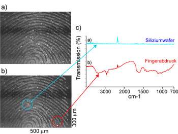 Analysis on a fingerprint on a Si wafer.