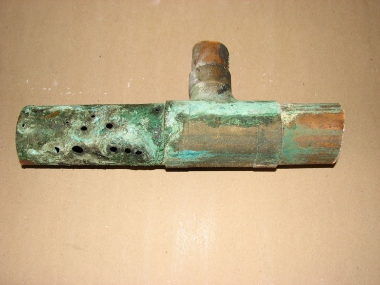 Example of corrosion on a pipe (does not correspond to the actual sample).