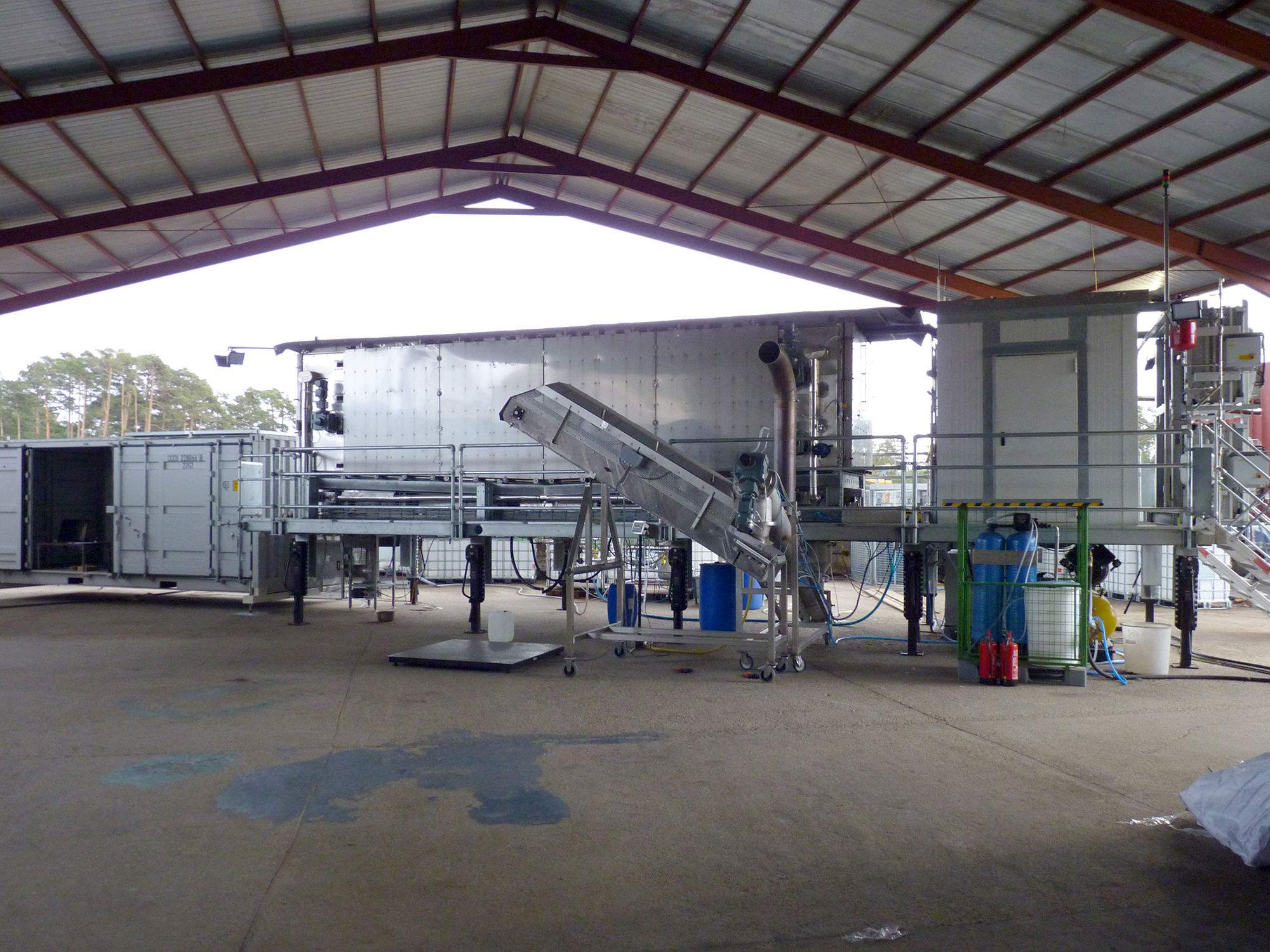Pilot plant for the torrefaction of lignocellulosic raw materials.