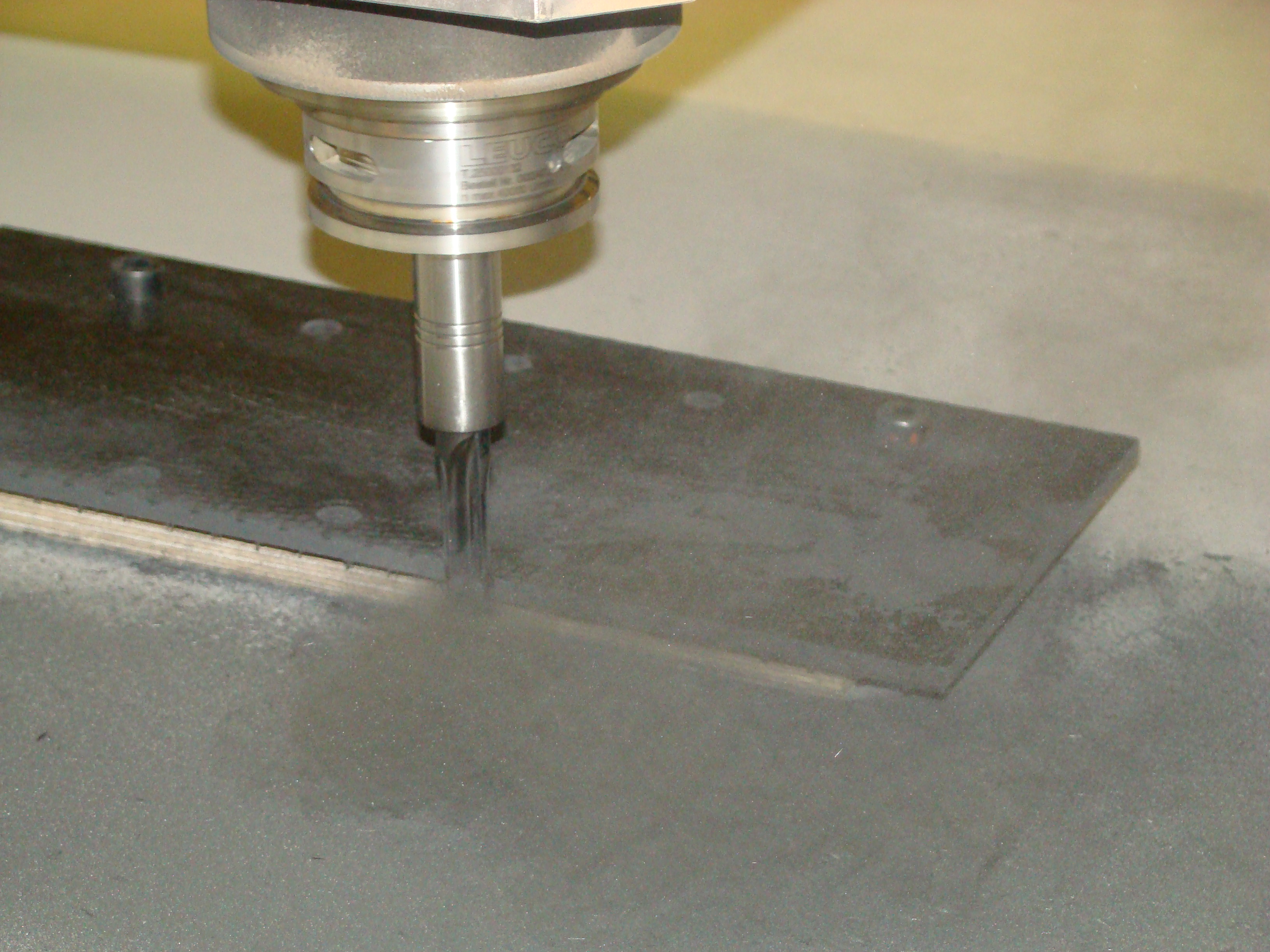Dust generated during milling of fibre reinforced plastic.
